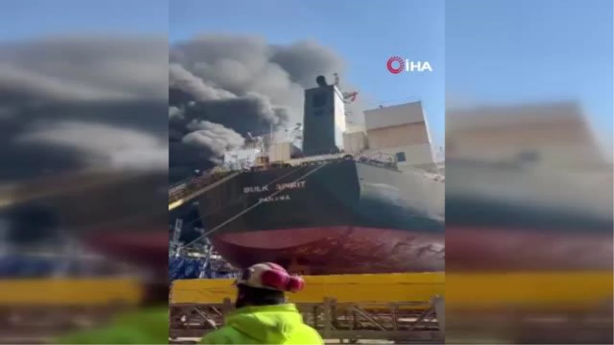 Tuzla'da bakıma alınan yük gemisinde yangın